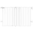 Babelio 31.5-55" No Bottom Bar Baby Gate Extra Wide, 2-in-1 Auto Close Dog Gate for The House, Stairs and Doorways, with Large Walk Thru Door, White (31.5-55" W, 28" H)