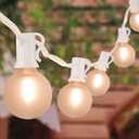 GOOTHY Outdoor LED String Lights, 50Ft with 52 Frosted White LED Globe Bulbs, Waterproof for Indoor/Outdoor Use, Perfect for Garden, Bistro, Pergola, Tents & Decorations, White