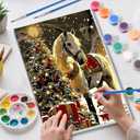 Skyboda Horse Paint by Numbers Kit for Adults Beginners with Frame, Christmas Adult Paint by Number Kits on Canvas, Easy DIY Oil Painting Kits for Home Decor, 8x12in