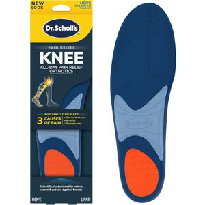 Dr. Scholl's Knee All-Day Pain Relief Orthotics - Insoles for Immediate and All-Day Knee Pain Relief Including Pain from Osteoarthritis and Runner’s Knee, Men Size 8-14, 1 Pair, Trim to Fit Inserts