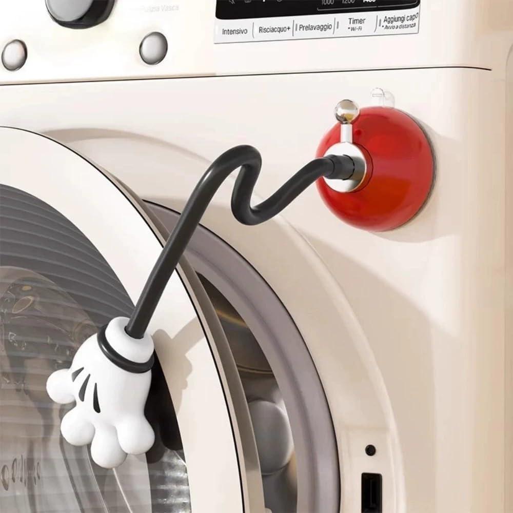 Front Load Washer Door Prop and Stopper, Washing Machine Door Holder with 2.5-Inch Suction Cup Base and Flexible Hose, Removable Washer Door Stopper Keep Washer Door Open to Prevent Odors (RED)