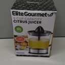 Elite Gourmet ETS740 BPA-Free 40-Watt Electric Citrus Juicer with 2 Cones, Compact, Large Volume, Pulp Control, Oranges, Lemons, Limes, Grapefruits with Easy Pour Spout, 1.2L, Black/Stainless Steel