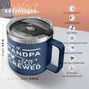 2 x Grandpa Gifts for Fathers Day - Funny Birthday Christmas Gifts for Grandfather from Granddaughter Grandson - 16 Oz Tumbler Mug Dark Blue