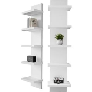 5 Tier Wall Shelf Unit, White Versatile Lack Wall Shelf, Display Floating Shelves for Bedroom Bathroom Home Decor Organizer