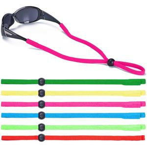 SHINKODA 6-Pack Glasses Strap - Universal Eyeglass Lanyard - Eyewear Retainer Cord for Reading, Safety, Sports & Sunglasses (Neon Pink/Kelly Green/Bright Blue/Lime/Red/Lemon)