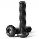 M8-1.25 x 80mm Button Head Socket Cap Screws Bolts, Metric Allen Socket Drive, Black Oxide Finish, 10.9 Grade Alloy Steel, Machine Fully Threaded, Quantity 10