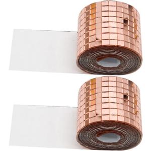 COHEALI Self-Adhesive Mirror Mosaic Tiles 2 Rolls Mirror Adhesive Tiles 39.37In Peel and Stick Tile Sticker for DIY Craft Decoration Wall Kitchen Bathroom Living Room