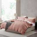 Hearth & Harbor Queen Duvet Cover Set - 3 Piece Soft Prewashed Bedding Set - Includes 1 Duvet Cover 90x90 inches with Zipper Closure and 2 Pillow Shams, Blush Pink, Comforter Not Included