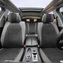 FH Group Car Seat Cover Cushion - Full Set of Seat Covers for Cars Trucks SUV, Gray Black Deluxe Leatherette Car Seat Cushions, Waterproof Car Seat Cover Cushion, Universal Fit Car Seat Protector