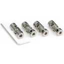 4 x 4mm to 4mm Rotatable Universal Steering Joint Shaft Coupling Connector L23x D9 with Screws with Wrench, 4pcs/Pack (Size: 4mm to 4mm)