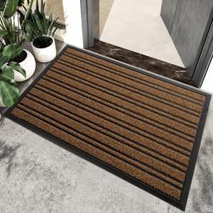 BEHERO Door Mat Outdoor Entrance, Extra Durable Front Door Mat Outside, Heavy Duty Welcome Mat for Outside Entry, Back Door Mats Non Slip, Waterproof All-Season Doormats, 36x24 Inch, Beige Brown