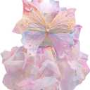 Dog Princess Dresses for Small Dogs Lolita Clothes Butterfly Costume Pet Girl Cute Coat Outfits Summer Costumes Puppy Handmade Skirt Cat Spring (XL,Rainbow Faery)