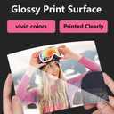 Glossy Photo Paper 8.5 x11,Inkjet Photo Printer Paper, instant DryPicture Paper for Dly chip Bag, Flyers,Cards, Calendars andBrochures(180gsm/48lb)