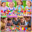 Kiss Monkey 70 PCS Prefilled Easter Eggs with Toys,Filled Easter Eggs with Toys Inside,Easter Basket Stuffers for Kids,Prefilled Eggs for Easter Egg Hunt,Easter Party Favors for Kids,Classroom Prizes