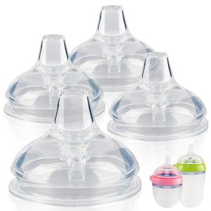 Sippy Spout Nipples for Comotomo Baby Bottles,100% Soft Silicone Sippy Cup Nipples,Variable Flow Conversion Nipple,6+ Months,4 Count
