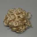 Matriarchs Messy Bun Hair Piece Elastic Drawstring Loose Wave Large Curly Bun Short Synthetic Ponytail Extension Drawstring Ponytail for Women Bun Hair Extension for Women Daily Use -Blonde