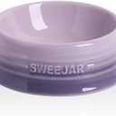 Sweejar Gradient Dog Bowl, Ceramic Dog Food Dish for Puppy and Kitten, Porcelain Pet Bowl for Food and Water 8 oz (Gradient Purple)