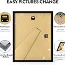 Hongkee 11x14 Picture Frame, Made of Solid Wood with Real Glass, Display Pictures 8x10 with Mat or 11 x 14 without Mat - Wall and Tabletop (Black, 1 Pack)
