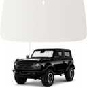 Cooling Car Windshield Sun Shade for Ford Bronco 2021-2026, Green and Beige | 99% UV Protection and Heat Insulation, Storage Bag Included, for Cars SUVs Trucks and Vans, Helps Limit Direct Sun Exposure