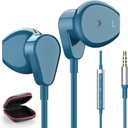 3.5mm Headphones Wired Earphones for Samsung Galaxy A25 A15 A12 A13 A03s A14 A23 A71, Noise Isolating Wired Earbuds with Microphone Song Skip Ear Bud Wired for/Moto G Power Pure/Pixel 5a 4a Android PC