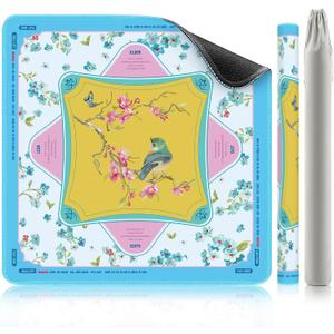 XINTONG Mahjong Mat, 3232 Inches, Mahjong Mat for Table|Anti-Slip | Noise Reduction | Waterproof | Wrinkle-Free, Mah jongg Mat Transported in Curly Packaging, No Creases. (Light Blue), 32 inches x 32inches x 0.12 inches
