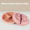 Eascrozn Toddler Plates, 3 Pack Divided Suction Plates for Baby, Food Grade Silicone Baby Plates, BPA Free, Non-slip, Baby Led Weaning Supplies, Microwave & Dishwasher Safe (Purple)