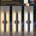 2 Pack 23.6In Modern Outdoor Wall Light,3000K 4000K 6000K IP65 Waterproof Exterior Wall Light for House Porch Entrance