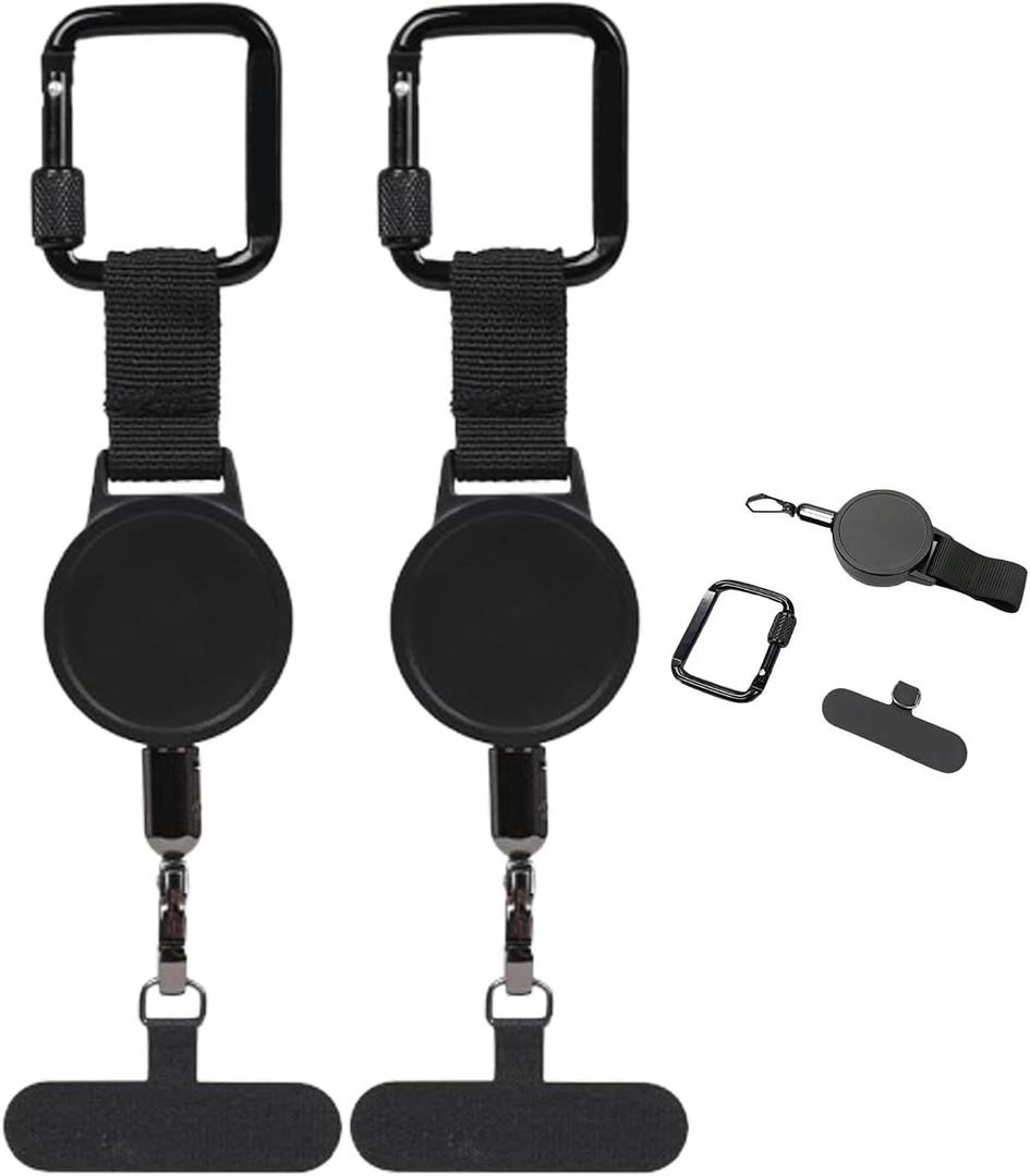 Retractable Phone Tether Skiing,Retractable Phone Lanyard,Outdoor Anti-Theft Retractables Phone Lanyard,Anti Thefts Retractables Cell Phone Tether,Adjustable Anti-Theft Mobile Phone Tethers (2PCS)