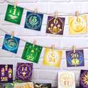 HOWAF 30pcs Eid Mubarak Advent Calendar Countdown DIY Scratch Off Cards & Stickers with Clips, Happy Eid Make Yourself Scratch Cards for Family Friends Kids, Happy Eid Countdown Gift Cards