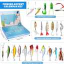 Fishing Advent Calendar 2025 for Men,24 Days Tackle Christmas Countdown Calendar for Anglers, Fishing Lures Kit for Fish Lip Gripper, Lures, Hooks, for Dad,Teen Boys