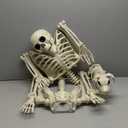 5.4Ft Posable Halloween Skeleton, Full Body Life Size Skeleton with Dog Skeleton for Halloween Spooky Party Props Decor
