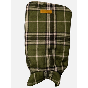 Kuoser Warm Dog Coat, Reversible, Sz XS Green Plaid/ Quilted Black NWT