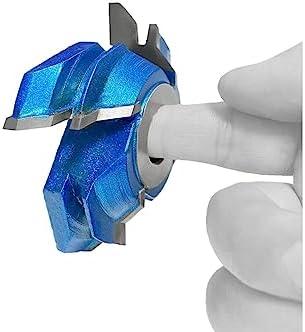 CO-CUTTNER 45-Deg Lock Miter Shaper Cutters 4-Wing, Cutting Height for 3/4”Wood Thickness with Bore 3/4" for Woodworking