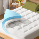 Dual Layer Memory Foam Mattress Topper - AprLeaf 3 Inch Pillow Top Mattress Topper, 2 Inch Cooling Gel Memory Foam and 1 Inch Pillow-Top Cover for Medium Support Relief Back Pain (King, White)