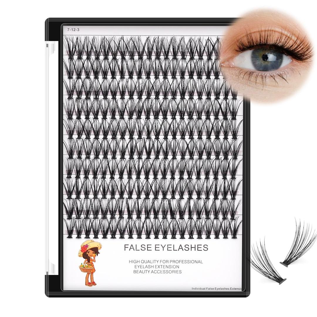 BODERMINCER 20D 8-20mm To Choose 8-10-12-14mm MIX/14-16-18-20mm Mixed Individual Cluster Eyelashes False Eyelash Extensions Individual Eyelash Bunche DIY at Home (20D-19mm)