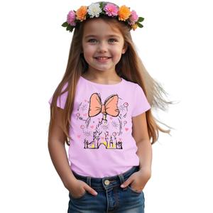 CM C&M WODRO Magic Kingdom Castle Shirt Toddler Baby Girls Magical Graphic T-Shirt Kids Summer Fairy Tale Short Sleeve Tees(Purple,9-10 Years)