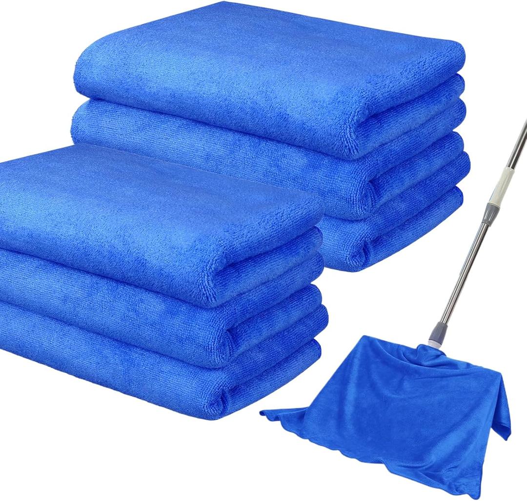 6 Pack Microfiber Cleaning Cloths Extra Large 30" x 20",XL Rags Washable Reusable Streak Free Lint Free Towels for Floor Mop,Glass,Windows,Kitchen,Bathroom,Office & Car Cleaning(Blue)