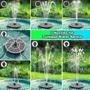 SZMP 3.5W Glass Solar Fountain with Swivel-Out Fixed Rods, Solar Bird Bath Fountains with LED Lights and 2000mAh Battery, 7 Nozzles, Outdoor Solar Water Fountain Pump for Garden, Pool, Pond (White)