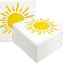Boho Sun Napkins, 100pcs Here Comes The Son Baby Shower Napkins, Disposable Sun Paper Beverage Napkins for Boho Sun Birthday Party Baby Shower Home Kitchen Table Decor