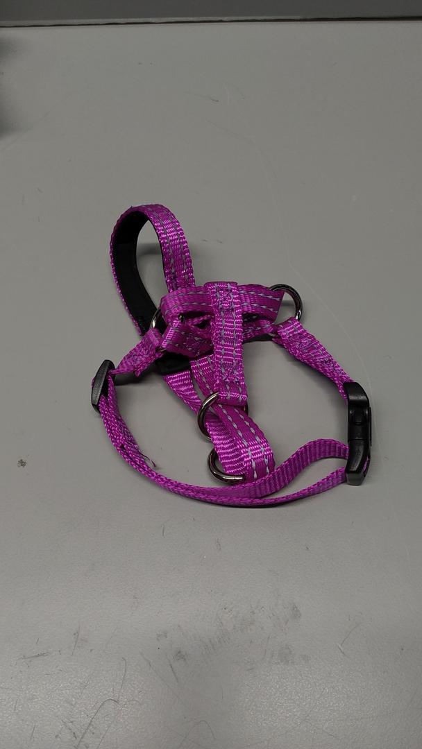 Pawaboo Dog Muzzle, Head Halter Collar, Pet Nylon Reflective Adjustable Loop AntiBiting Barking Control Easy Fit Stops Pulling Head Leash, Small Size, Purple