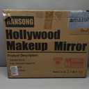 Hansong Vanity Mirror with Lights and Speaker22.8''x18.4'' Hollywood Makeup Mirror with 15 LED Bulbs Lighted Vanity Nakeup Mirror 3 Lighting Modes 10X Magnification White
