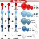 Red Blue White Balloon Arch Double Stuffed Navy Royal Dusty Blue Ruby Red Balloon Garland Kit with Latex for Birthday Baseball Baby Shower Nautical Graduation Veterans Day Party Decoration