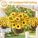 8 Bundles Artificial Flowers for Outdoors,UV Resistant Faux Sunflowers and Daisies Flowers for Outdoor Planters Front Porch Garden Patio Spring Summer Decoration