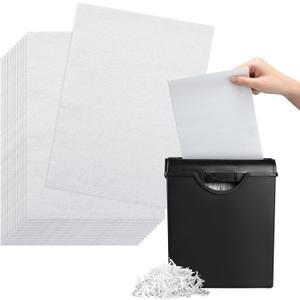 100 Pcs Paper Shredder Lubricant Sheets Paper Shredder Oil Lubricant for Cross-Cut and Micro-Cut, 6 x 8.50 x 0.031 Inch