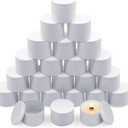 24-Pack 8oz Candle Tins with Lids, Metal Candle Jars for Candle Making, Bulk Empty Containers for Beginners & DIY Storage -White