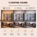 Juexica 1:24 Diecast Car Display Case, Acrylic 15 Grids Storage Cabinet with 3-Color Dimmable LED Lights, Wall Mounted Dustproof Showcase for Model Cars