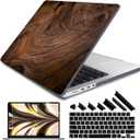 DONGKE for M4 MacBook Pro 16 Inch Case 2024 2023 2021 A3403 A3186 M3 A2991 M2 A2780 M1 A2485 Pro/Max Chip, Plastic Hard Shell Case & Keyboard Cover for Mac Pro 16 with Touch ID, Wood Grain