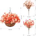 Artificial Fall Flowers Fake Hanging Plants Flowers Basket for Outdoors Autumn Decoration, Silk Morning Glory with Eucalyptus Look Real UV Resistant Faux Flowers for Outside Porch Patio Balcony, Mix (2 Multi Color(6 Orange, 6 Light Orange))