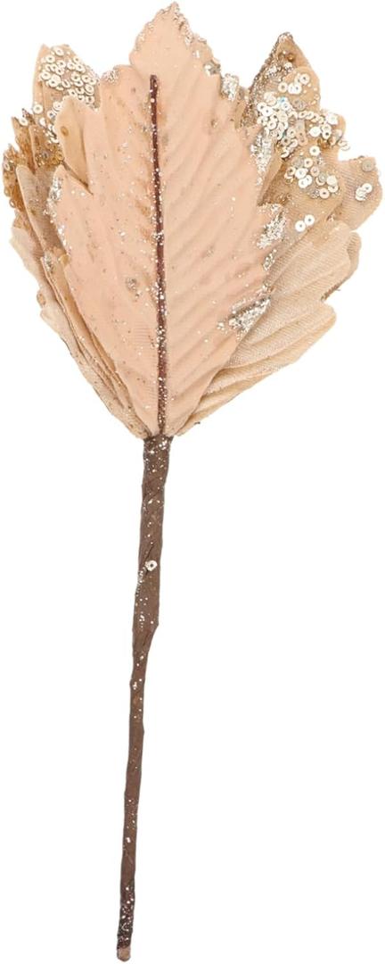 1Pc Artificial Poinsettia Flower Handmade Simulated Christmas Decoration Glitter Xmas Decor for Holiday Arrangements and Home