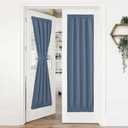 NICETOWN Sidelight Curtain Panel - Thermal Insulated Blackout Solid Door Curtain with Top and Bottom Rod Pocket for Patio Door, 36 inches Wide x 72 inches Long, Stone Blue, 1 Pack (36"W x 72"L (Pack of 1))
